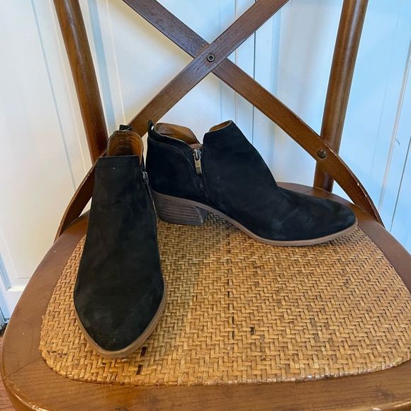 Franco sarto black suede pointed toe booties - Picture 8 of 11